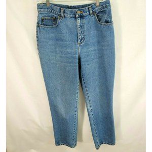 Lauren Jeans Co. 10P 31" x 28 1/2" Mom Blue Denim Jeans High Waist Petite